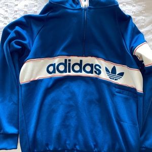 Blue half zip Adidas hoodie
